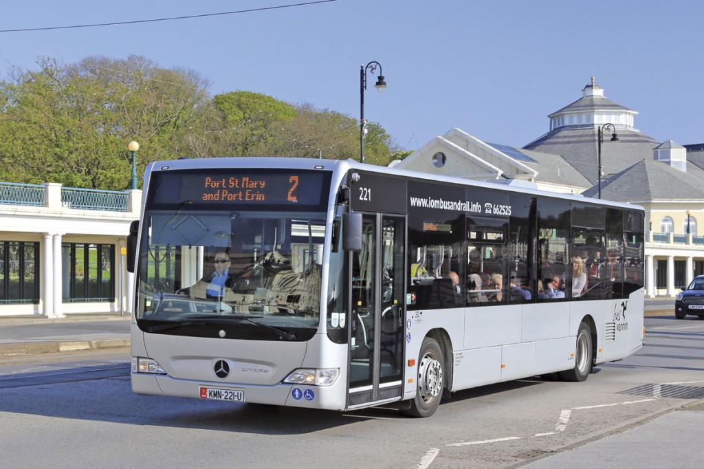 Isle of Man Transport’s modern fleet includes 30 Mercedes-Benz Citaros, this one is on Douglas Promenade outside Villa Marina, the conference venue