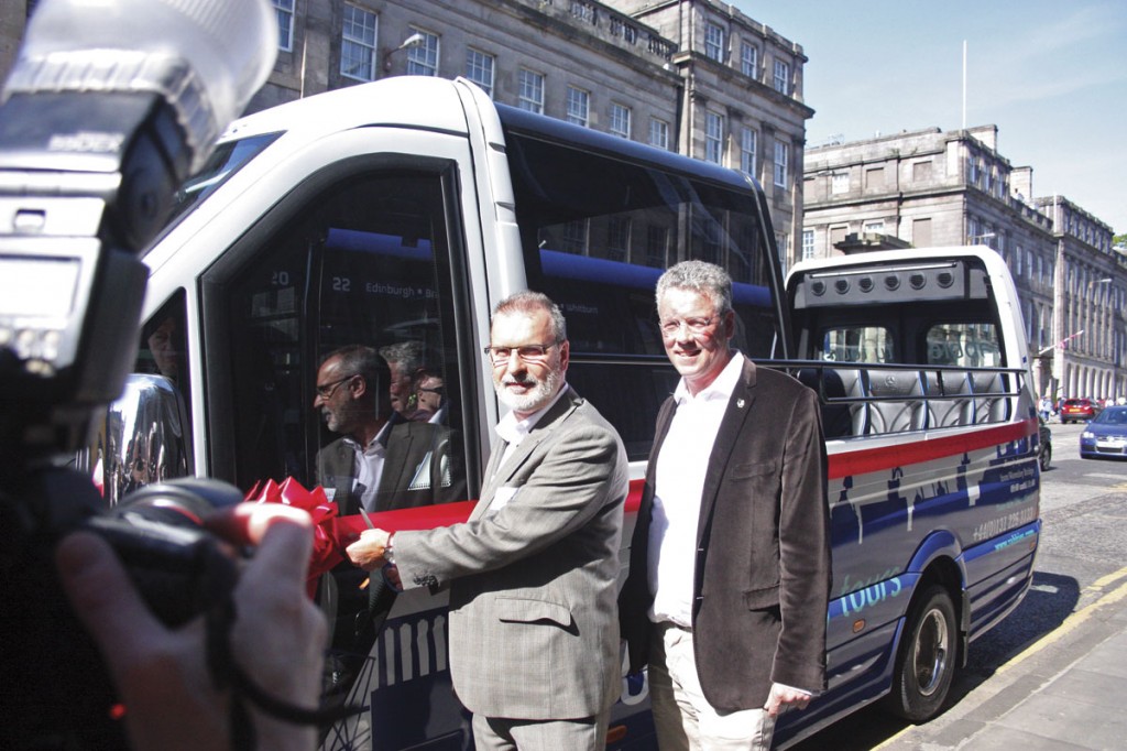 Rabbie’s owner Robin Worsnop (right) with Gavin Barrie of Edinburgh City Council who launched the Rabbie’s Edinburgh City Tour