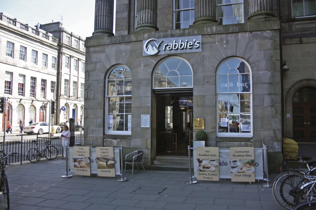 The Rabbie’s centre and café:bar at the end of Princes Street in Edinburgh