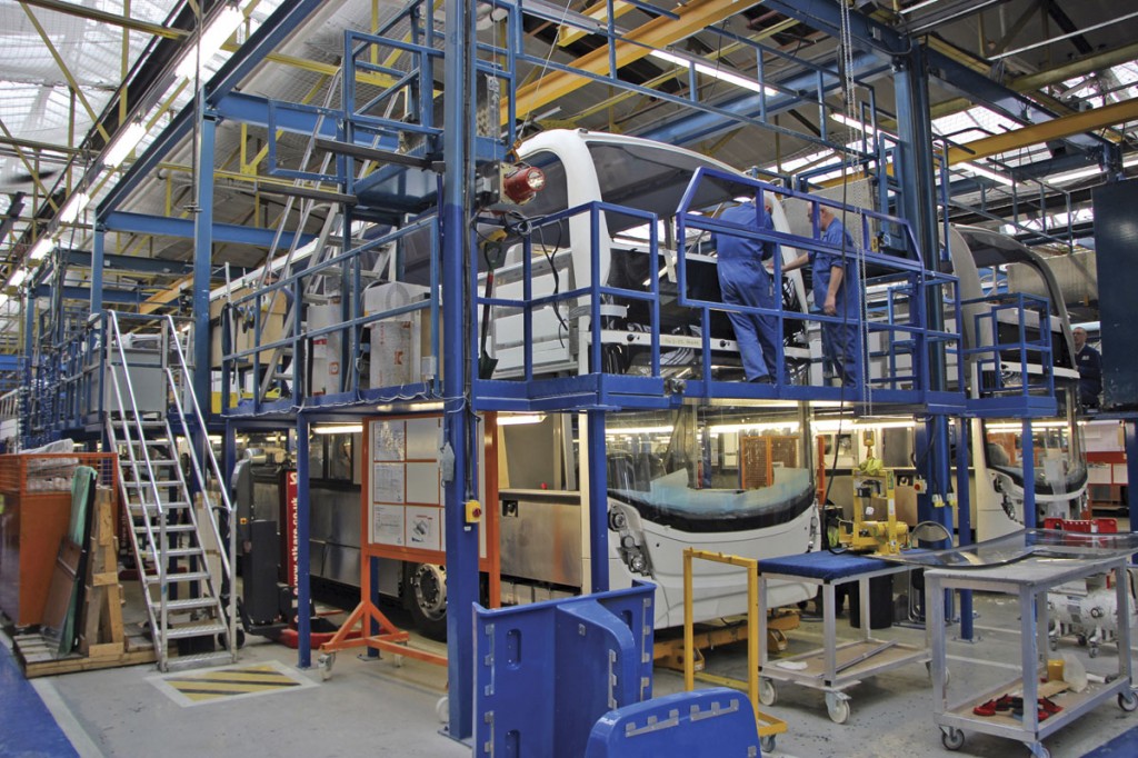 Two of the lines building Enviro400s at the Falkirk plant. Already close to 2,000 MMC family products have been delivered or ordered