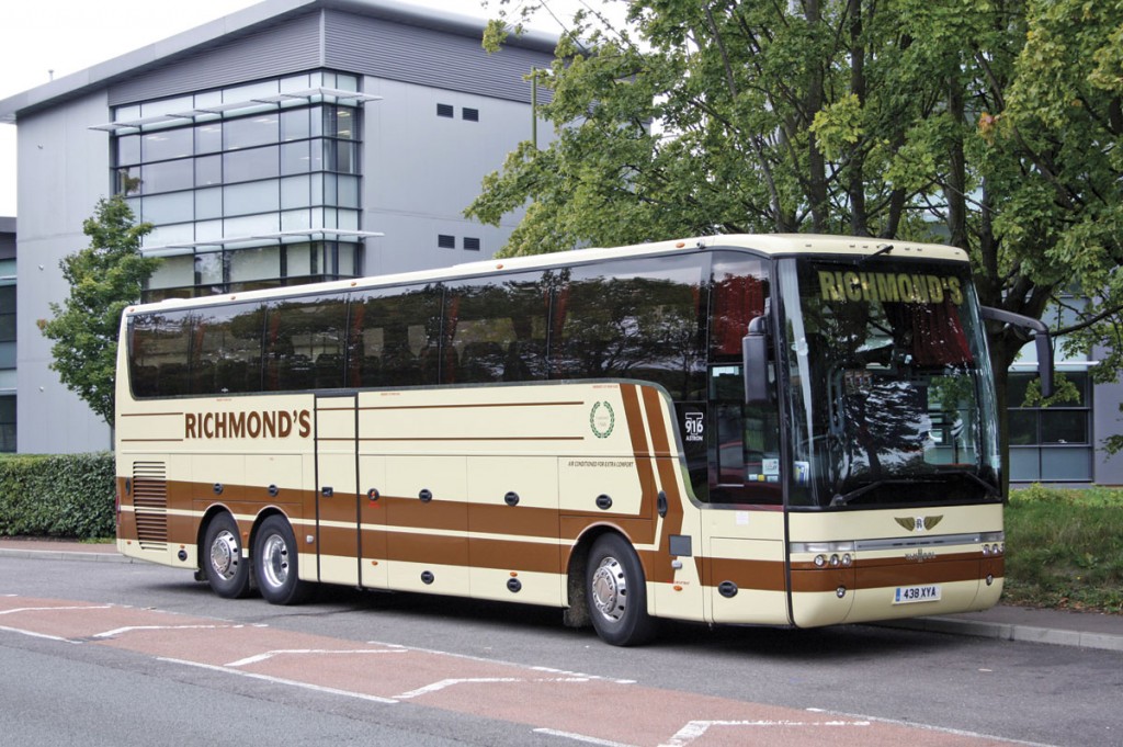 The oldest integral coach in the fleet is this 2008 T916 Astron pictured in 2010