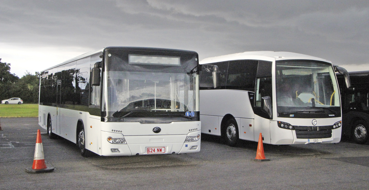 Two recent new options displayed were the Yutong CB12 city bus and the Sunsundegui SB3 Volvo B8R 72 seat school coach.