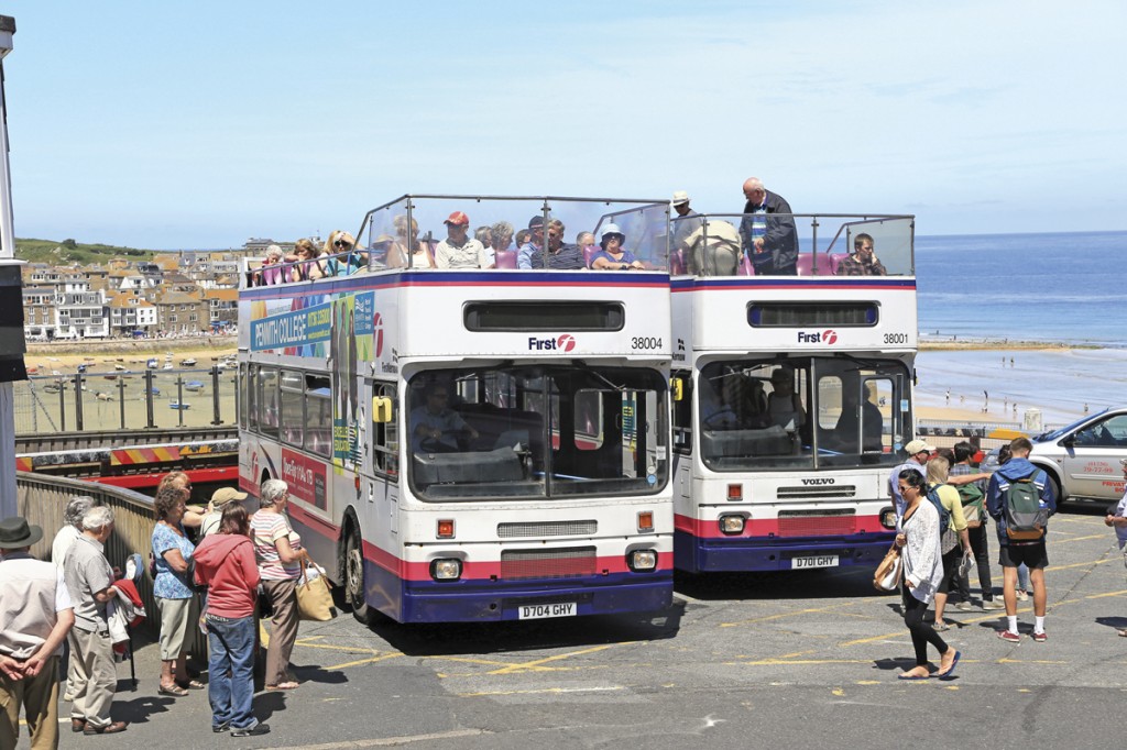 Taking on a good load at St Ives Malakoff bus station, high above the town’s harbour.