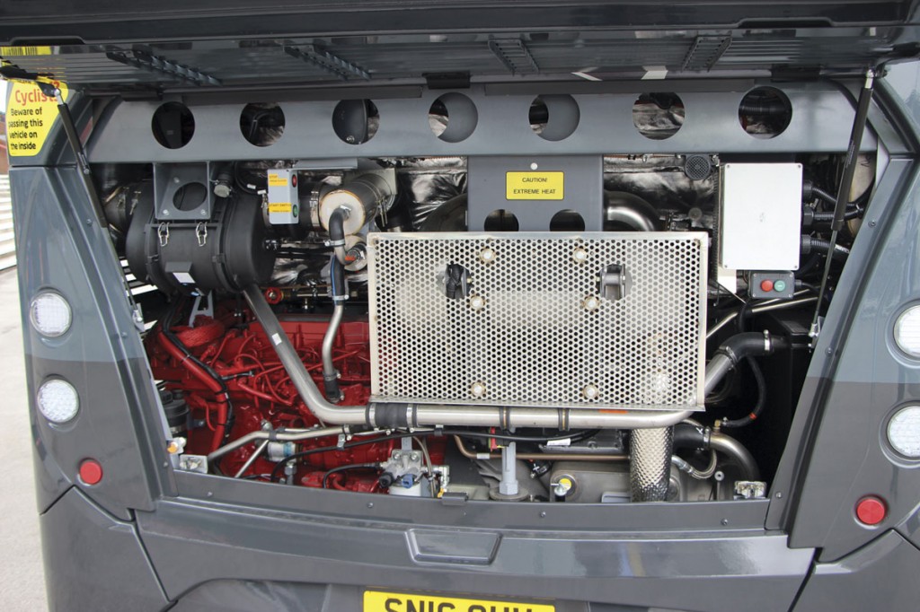 The Enviro400 MMC is powered by a 250hp Cummins ISB6.7 unit complete with Stop:Start facility