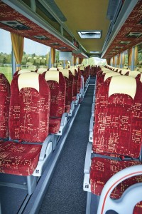 The interior of the Van Hool TX15 Alicron offered by Arriva Bus and Coach.