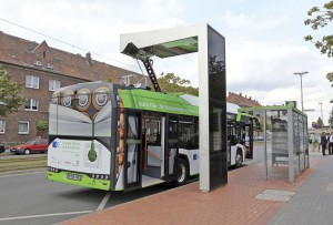 Solaris Urbino E12 for Hannover charging at the terminus in the south of the city