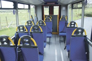 This example is fitted with Rescroft fully belted seating including tip and folds to create wheelchair space