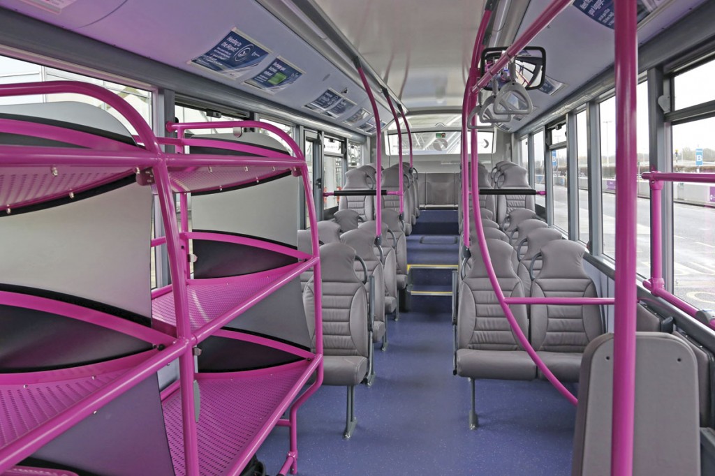 Luggage racks with 360kg capacity are installed on the front offside of the new Enviro200s