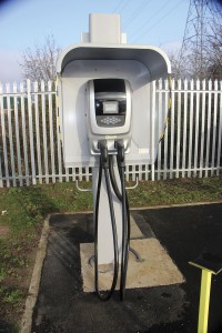 One of the DC charging points. A full charge using just one of the 40kw leads takes four and a half hours. For a fast charge two leads can be utilised at the same time