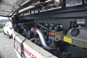 Although the main lower panel can be removed, easy access to the engine bay is limited to this small upper section
