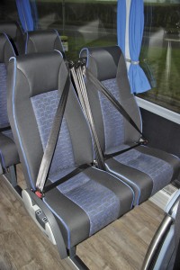 Vogel produce the Eco10 seats. Only the front and centre rear units have three-point belts
