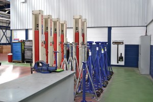A great example of a highly organised operation with a place for everything. Note the cleaning station on the far wall.