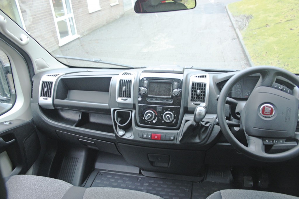 The cab is essentially standard Fiat Ducato