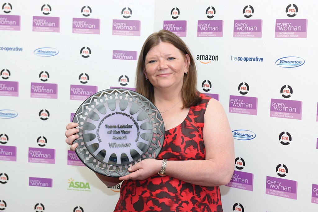 Wendy, with her Team Leader of the Year award at the Everywoman Awards in 2016.