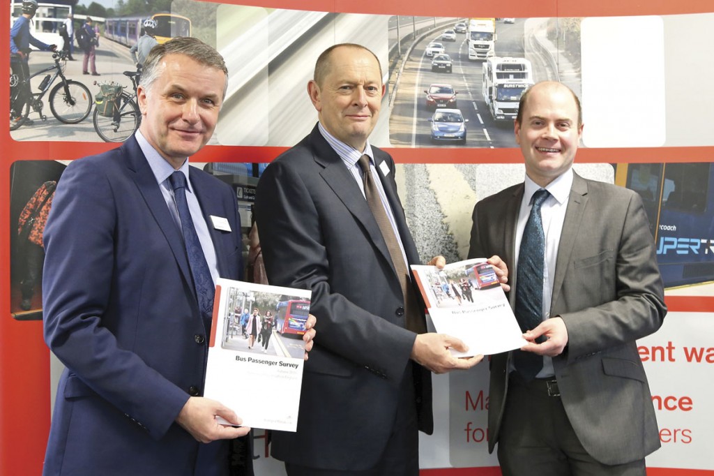 David Sidebottom and Anthony Smith of Transport Focus with Merseytravel Chair, Liam Robinson