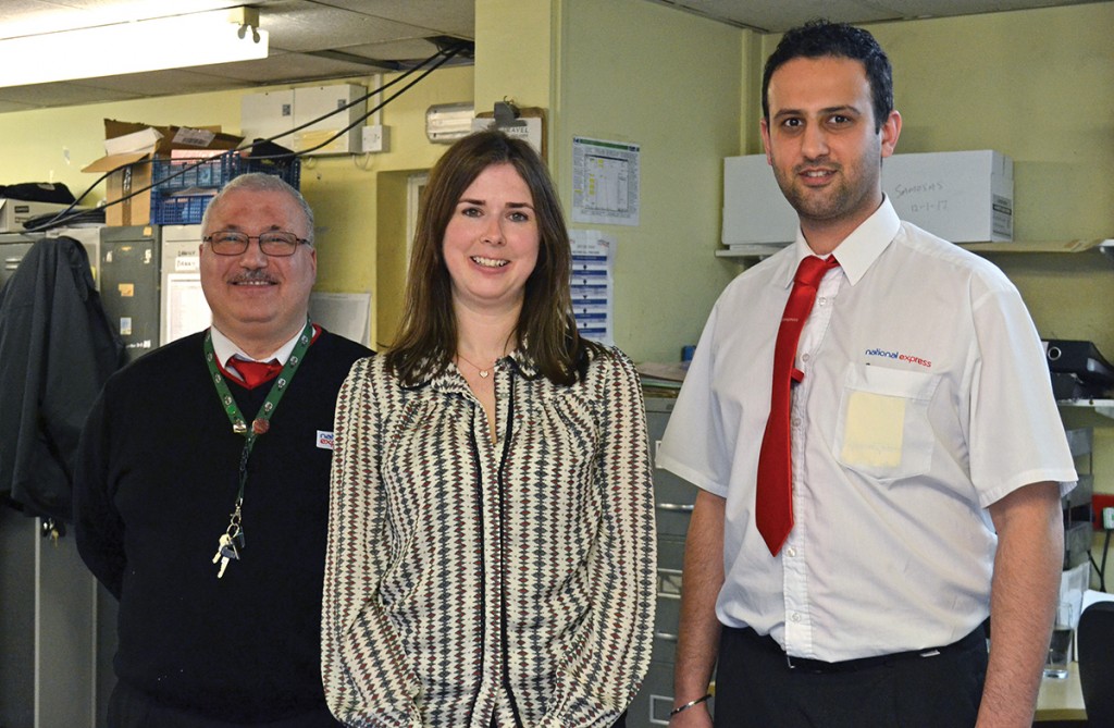 Steph with her two Operations Supervisors, Davinderpal Powar (left) and Mehmet Sadik (right).