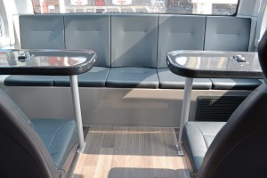 The social seating is a new feature for the 2017 buses