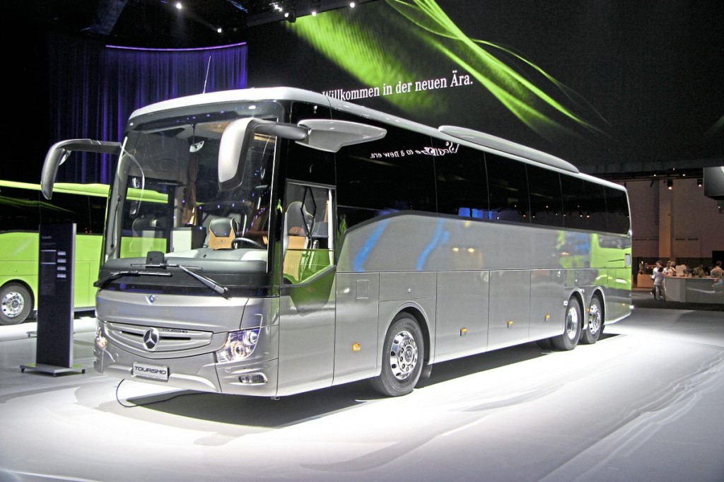 A 13.1m left-hand-drive Tourismo M:3. The UK will also be offered a similar length  two-axle coach