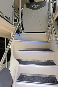 Both staircases have blue LED marker lights and stainless steel litter bins-2