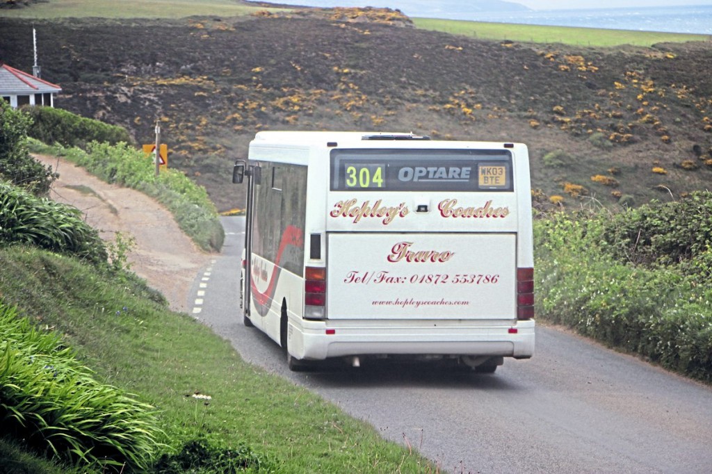 Nearing its destination at Porthtowan on the 304 route is one of the trio of Optare Solos operated