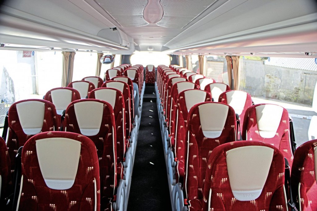 The 53 seat interior of the latest Irizar i6 integral