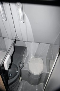 The interior of the toilet compartment