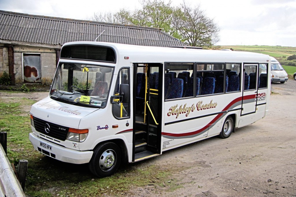 The smallest member of the school bus fleet is this Plaxton Beaver Vario O814