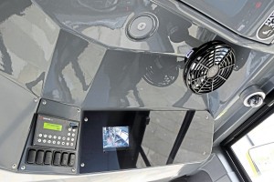 Ventilation, CCTV camera, LED lighting and displays for the Hanover Displays and CCTV feature above the windscreen
