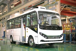 Another prototype was this 7m electric midibus. Similar looking vehicles were to be seen running in Shenzhen