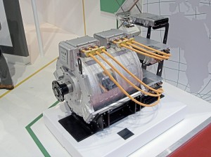 An electric motor suitable for electric bus applications displayed by Actia