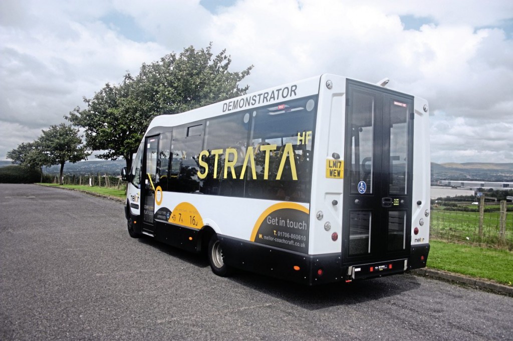 The clean lines of the rear of the vehicle are shown here. Doors are full height and open fully to fold against the rear of the vehicle