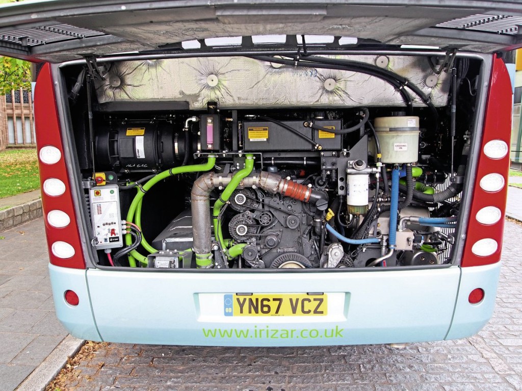The engine compartment of the hybrid