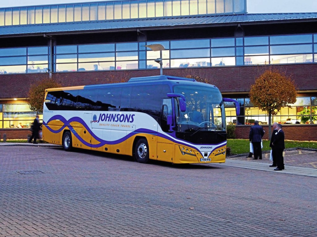 A Plaxton-bodied Volvo B11R took attendees to and from Warwick train station