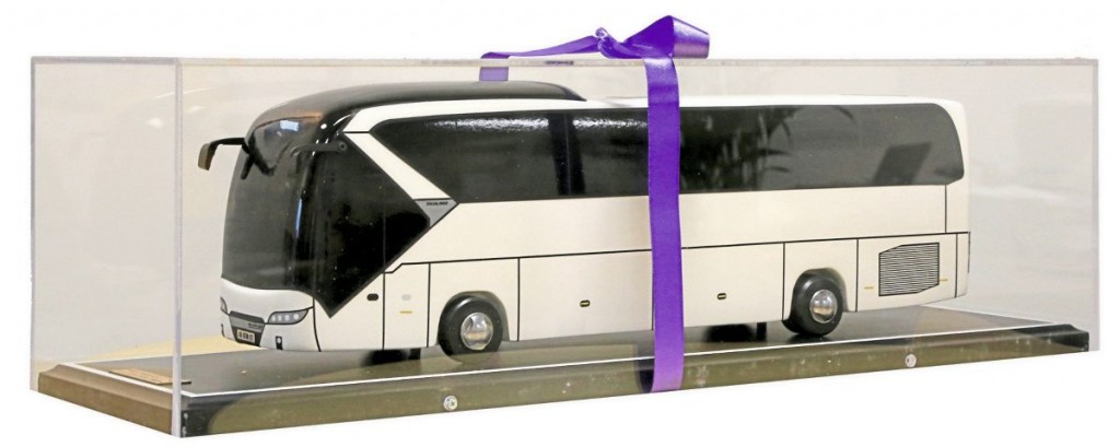 Hawkes Tours were presented with a large scale model of a Tourliner, made by apprentices in Ankara