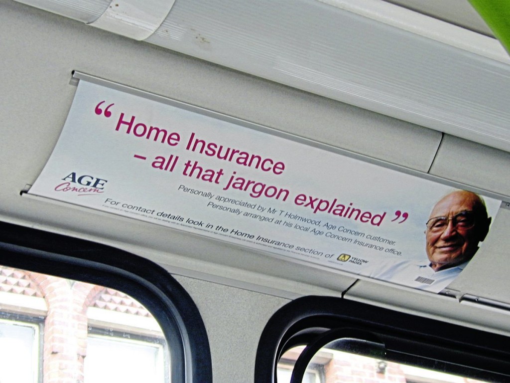 Interior advertising can also be sold by the company, as shown here with this Headliner ad