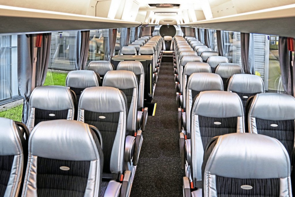 Silver Ultrafabrics trimmed headrests and side flaps add to the lighter appearance of the new Tourliner’s interior