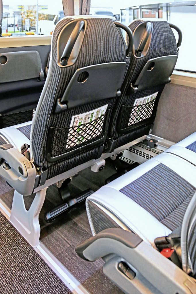 The Kiel Avance 1020 seats feature tables, magazine nets, footrests and USB sockets