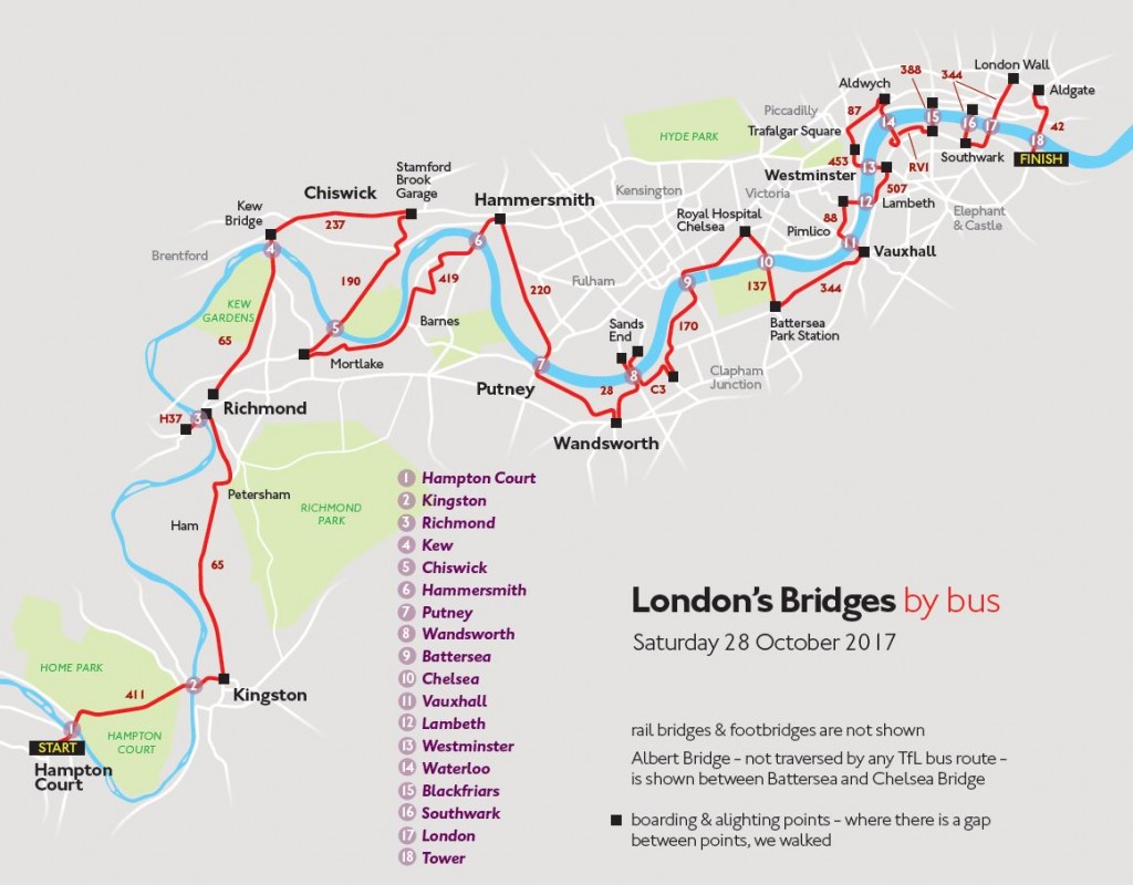 london bridges by bus