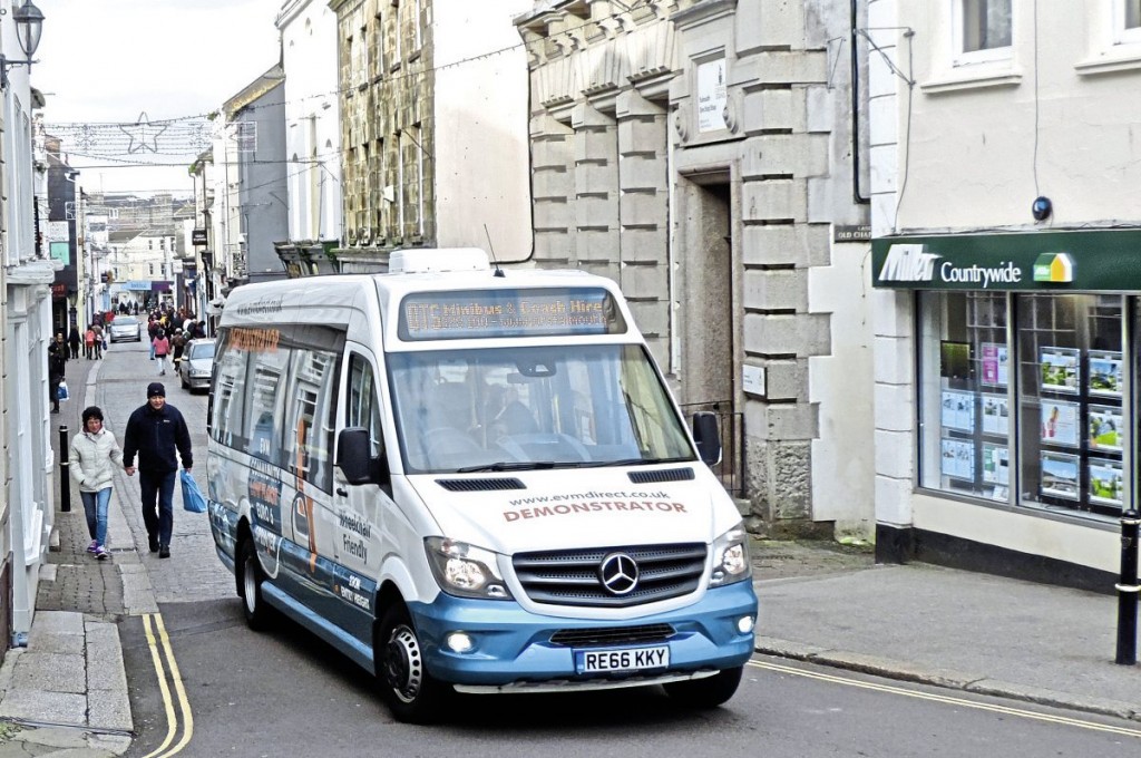 One of the advantages of the EVM lowfloor Sprinter is its ability to navigate tight streets easier than larger vehicles