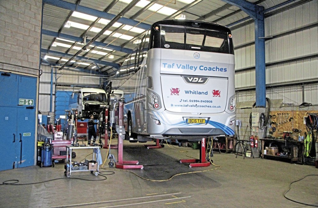 A Futura FHD2 and a Sitcar Voyager receiving attention in the workshops