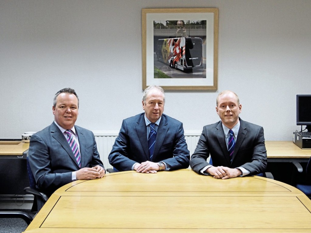 (LtoR) General Manager Used Sales, Martin Dunleavy; Sales Director, Richard Matthews and General Manager Coach Sales, Simon Wood