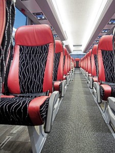 Interior of the new Sharpes Van Hool EX16M