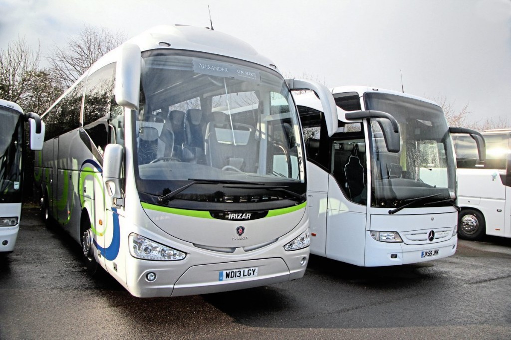 This Euro V Scania K400 Irizar i6 is the newest used coach in stock, dating from 2013. The company has yet to have a stock Euro VI coach to sell. The Tourismo next to it has already been sold