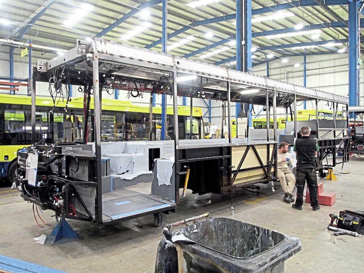 Structural work taking place during the early stages of manufacture