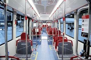 The interior of an ieTram for TMB Barcelona