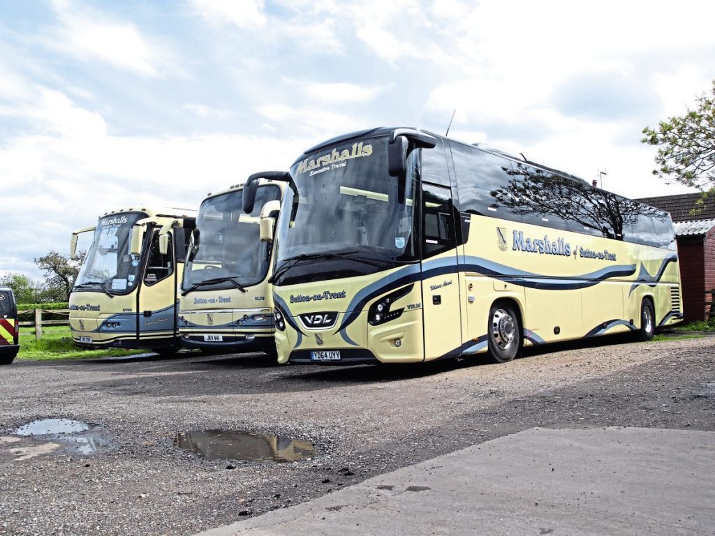 VDL Futuras and Plaxton bodied coaches are prominent in the coach side of the operation