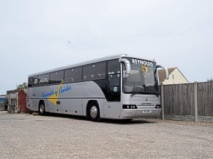 Dennis Javelins are predominant in the Reynolds fleet. This one has a Plaxton Premiere body