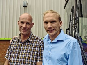 Grant Palmer (left) has employed and now mentors Tom as he starts out on his own