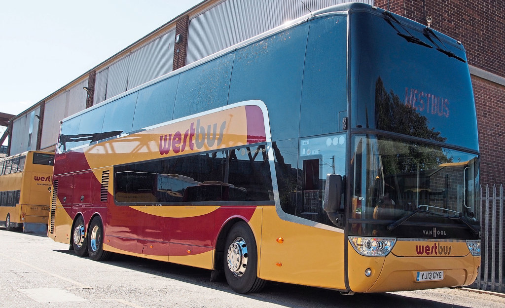 A Van Hool TX 25 Astromega. One of several Van Hools in its fleet