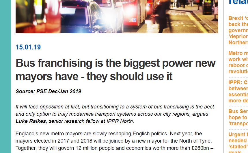 Bus franchising; a response